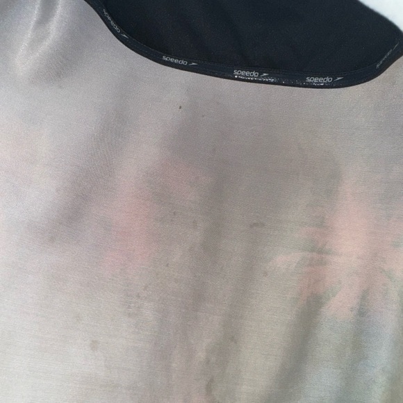 Speedo Women’s Athletic Swim Tank Top Pink Black Bathing Suit Racer Back Plus XL - Picture 5 of 9